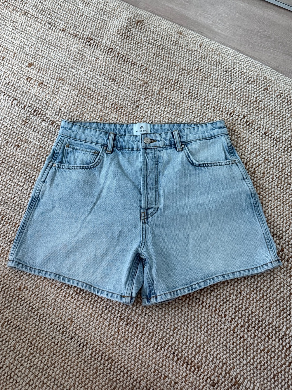 Anine Bing blue denim dalton shorts size 30 - Picture 1 of 4